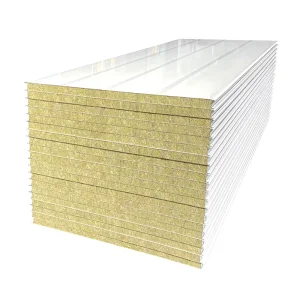 Rock Wool Metal Sandwich Panels Modern Fireproof Cladding Wall and Roof Insulation Building Materials