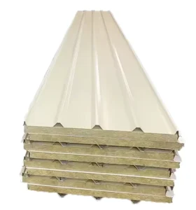 Rock Wool Metal Warehouse Roof Continuous Structural Tile Sandwich Panel Waterproofing Eco Friendly