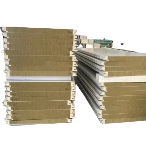 Rock Wool PU Edge Steel Material Sandwich Panels 5 25cm Thickness for Warehouse Wall Roof Cold Room Building with EPS XPS PIR