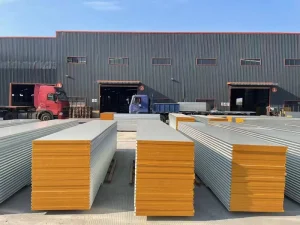 Rock Wool Sandwich Panel Cleanroom Partition Wall Galvanized Steel Plate Class a Fireproof Eco-Friendly Cold Room Panel