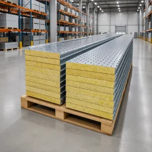 Rock Wool Sandwich Panel Cleanroom Partition Wall Galvanized Steel Plate Fireproof Eco Friendly Cold Room Warehouse Water