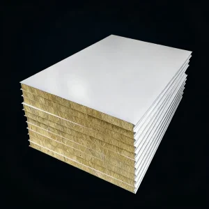 Rock Wool Sandwich Panel Fire Resistant Metal Sandwich Panel Exterior Wall Insulation and Decoration Integrated Panel