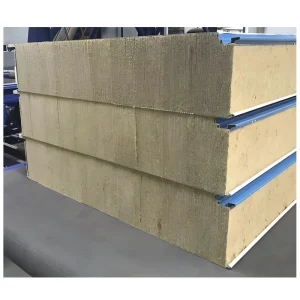 Rock Wool Sandwich Panel Fireproof Insulated Board Metal Steel Structure Workshop Warehouse Wall Roof Prefab Building Material