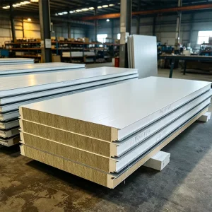 Rock Wool Sandwich Panel Fireproof Wall Roof Insulation for Industrial Factory Warehouse Commercial Steel Structure Buildings