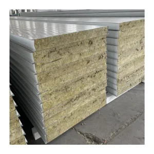 Rock Wool Sandwich Panel Roof Sheet 50mm 100mm 150mm Thickness Rock Wool Insulated Sandwich Panel for Wall Roof