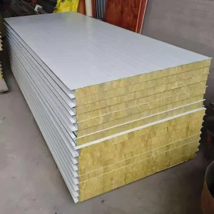 Rock Wool Sandwich Panel Roof Sheet 50mm 100mm 150mm Thickness Rock Wool Insulated Sandwich Panel for Wall Roof