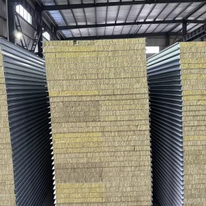 Rock Wool Sandwich Panel for Exterior Wall and Roof Fire resistant Waterproof Soundproof Heat insulating Anti corrosion