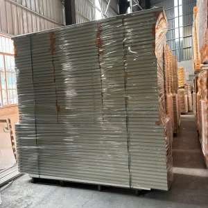 Rock Wool Sandwich Panels Eco Friendly Insulated Corrugated Design Fireproof for Warehouse & Hotel Use
