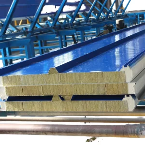 Rock Wool Sandwich Panels for Walls Cold Storage Warehouses Fireproof Eco-Friendly Water Resistant Metal Surface 1200mm