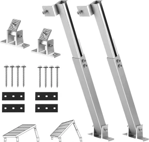 Roof Solar Panel Mounting Brackets 30cm Aluminum Rails, Stainless Steel Bolts, 30/35mm Panels, Metal Roofs