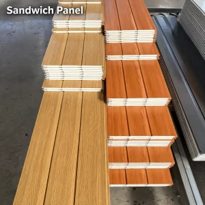 Roofing Exterior Wall Decoration Metal Siding Panel Brick Texture Fireproof Soundproof PU Sandwich Carved Board