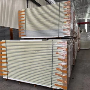 Roofing Supply Thermal Rock Wool Glass Wool with PU 150mm Roof Sandwich Panel for Metal Building Enclosures
