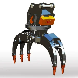 Rotating Grapple Attachment Quick Cycle Time for High Output