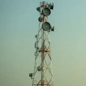 S355 Steel ISO9001 Hot Dip Galvanizing 4-Leg 45m Communication Angle Steel Lattice Tower for Power Grid Monitoring