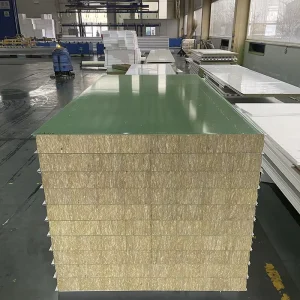 SHARBON Modern Rock Wool Steel Faced Sandwich Panels Eco-Friendly Fire Resistant Water Resistant Hotel Cold Room