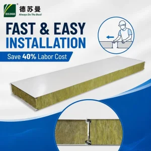 SP RW 1150S Fire Resistant Insulated Sound Insulating Waterproof Lightweight Metal Construction Building Sandwich Panel