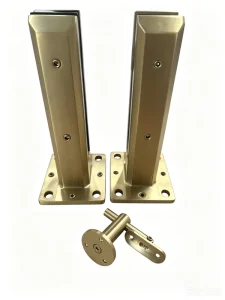 SS2205 Gold Color Glass Spigot Frameless 12mm Glass Stair Handrail Glass Brackets Pool Fencing Precision Casting
