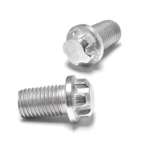 SS304 5 Point Hex Head Flange Bolt M4 M12 UNF Thread Plain Finish Without Fittings