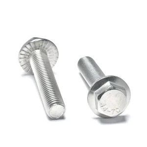 SS304 Hex Flange Bolt Metric Full Thread M3 M16 Plain Finish Flange Bolts for Cabinet Installation