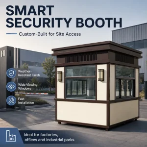Safe Steel Security Pavilion Outdoor Parking Lot Duty Room Customizable Guard House with Round Square Irregular Shapes