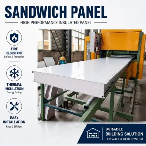 Sandwich Panel For Building Construction PU Rock Wool EPS Insulation Panel For Warehouse Factory Cold Storage