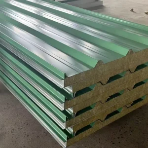 Sandwich Panels for Walls and Roofs Rock Wool High strength Sound Insulation Roof Production Board Rock Wool Sandwich Panel