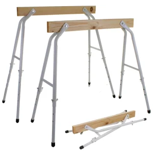 Saw Horse Telescopic Legs Wooden Boards Steel Trestle Stand Carpenter