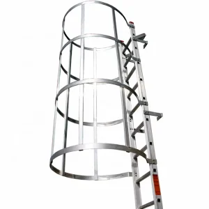 Secure Roof Access Welded Fixed Steel Aluminum Construction Ladder