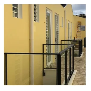 Semi-Frameless Glass Railing System with Aluminum or Stainless Steel Posts for Decks and Balconies