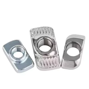 Series M5 Fastener Hulless Sliding T Nut 6mm Slot Aluminum Profile Accessories Stainless Steel Material Zinc Plated Finish