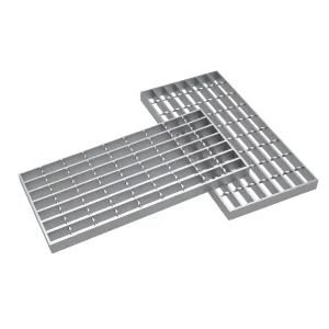 Serrated Anti-Slip Steel Grating Stair Treads Hot-Dip Galvanized Walkway Panels