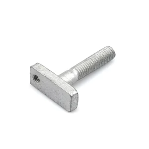 Silver Zinc-Plated T Bolt with Custom Hole