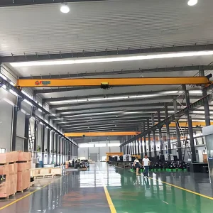 Single Girder Overhead Traveller Crane with 30m Lifting Height and 7.5-28.5m Span for Steel Structure Workshops
