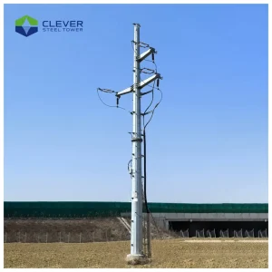 Single Tube Antioxidant Layer Self supporting Lattice Sectional Monopole Electric Transmission Steel Pole Tower 25m Height 30