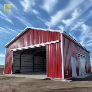 Sloped Roof Steel Frame Warehouse Waterproof Industrial Metal Workshop Customizable Span Suitable For Commercial Storage