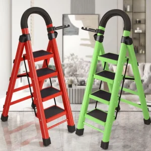 Small Size Portable Folding Steel Ladder 3-6 Step Household Ladder for Staircase Warehouse