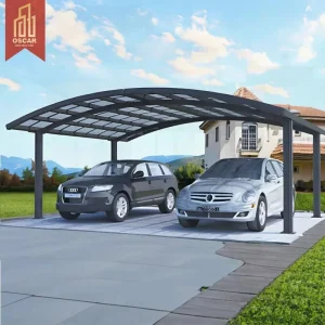 Snow Resistance 55*3*3M Prefab Luxury 2 Post Waterproof Aluminium Car Port Single Parking Garage Home Outdoor Street Carport