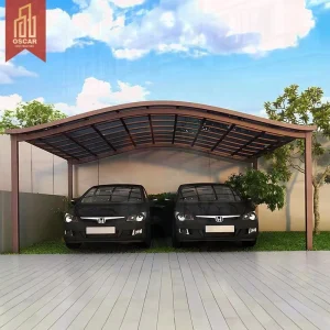Snow Resistance Waterproof 55*3*3M Luxury Prefab 2 Post Aluminium Car Port Garage Single Car Parking in Outdoor Areas Carport