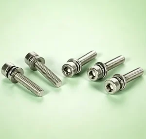 Socket Head Cap Combination Screws, 304 Stainless Steel Bolts Pre-Assembled with Flat Washer & Spring Washer Hardware Fastening