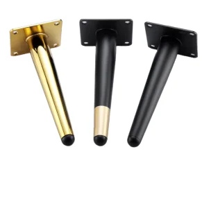 Sofa Leg 100mm 400mm Iron Tapered Chair Support Gold Brass Steel Furniture Feet Bedside Bed Chrome Cabinet Metal Sofa Leg