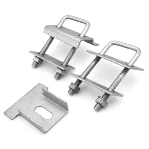 Solar Bracket Square Pipe Locking U Bolt Class 8 Galvanized Steel with Nuts and Washers for Press Plate