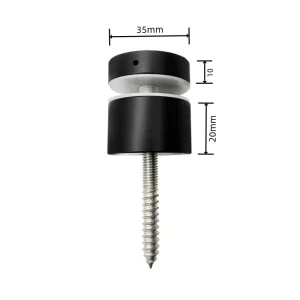 Solid Matte Black Modern Style Round SUS 304 Stainless Steel Standoff Wall Mounted Nail Advertising Screw Glass Brackets