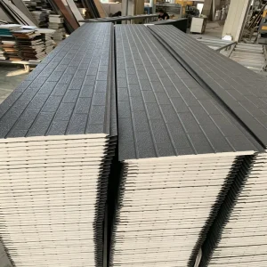 Soundproof Tile Pattern Fireproof Rock Wool Metal Carved 100mm PVC Sandwich Wall Panels for Hotel Facade Decoration Wall Panel