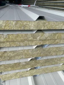 Source Factory Eco Friendly Modern Rock Wool Sandwich Panel Heat Sound Insulation Water Resistant for Cold Room Hotel Use