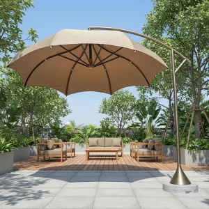 Source Factory Foldable Street Umbrella Aluminum Pole Lightweight Waterproof Anti UV Large Commercial Modern Hotel Park