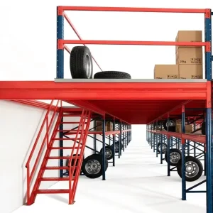 Space Saving Cold Rolled Steel Mezzanine Floor Warehouse Corrosion Protected Powder Coated Easy Assembly Detachable Density Rack