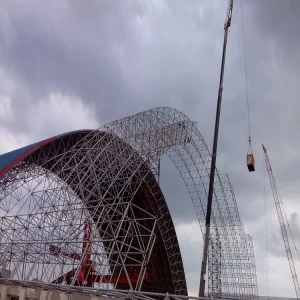 Space frame roof China Steel Space Frame Factory Factory Directly Provided Steel Ball Bolted Node Components for Steel Frame Coal Storage Shed Power Plant