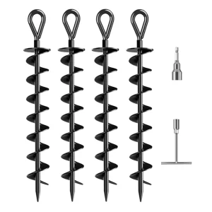 Spiral Blade Galvanized Steel Construction for Outdoor Tent Greenhouse and Trampoline Anchoring Garden Ground Screw