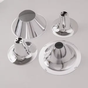 Spun Aluminum/Brass Ceiling Canopies, Reflectors, Decorative Lighting Housings for Hotels and Commercial Interiors, OEM Custom Finishes