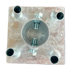 Square Galvanized Steel Truss Base Plate Center Pipe Clamp Design for Event Stage Truss Ground Support
